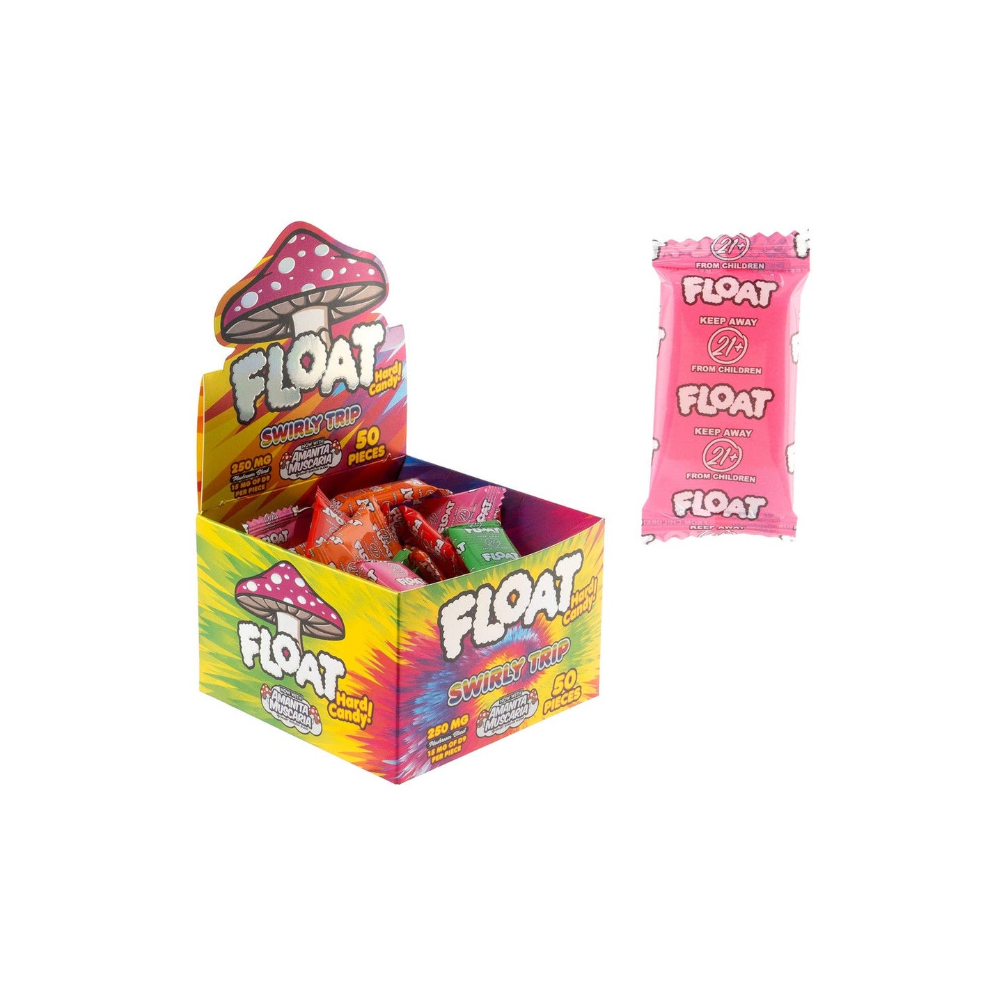 Float 250mg Mushroom Hard Candy – Swirly Trip