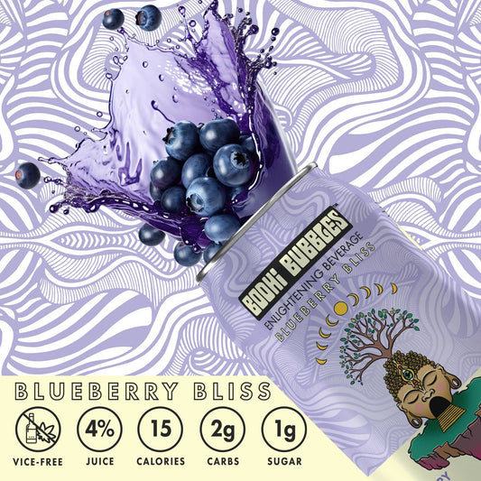 Bhodis Bubbles Kanna Infused Beverage: Blueberry Biss