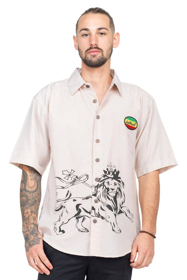 Lion of Judah Men's Rasta Shirt: Black / X-Large