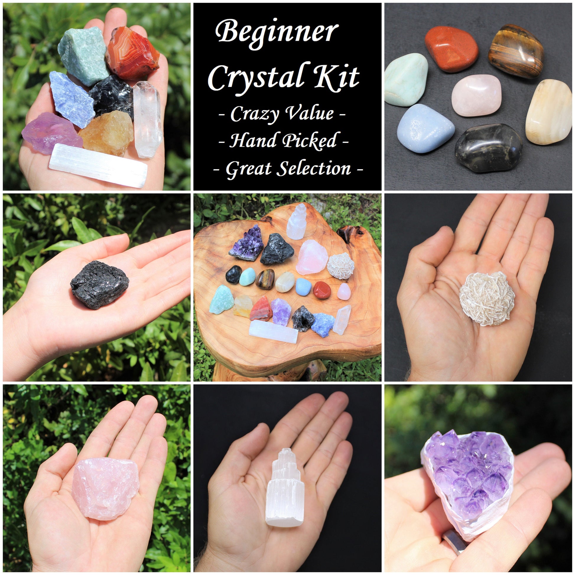 Beginners Crystal Kit, 20 Pcs Chakra Protection Healing Sets PLUS